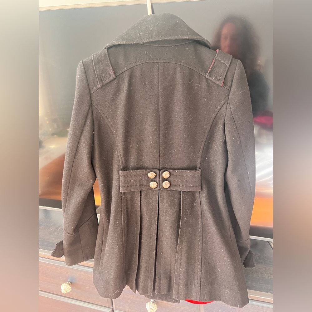 Vintage Miss Sixty Y2K Black Double-Breasted Pea Coat - Picture 2 of 2